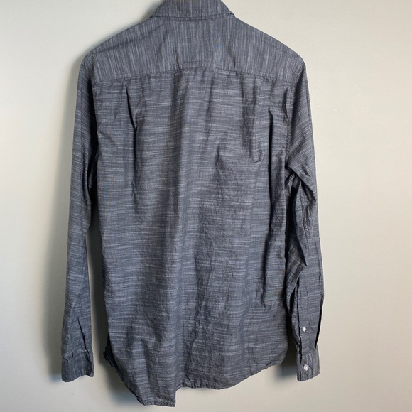 GUESS Men's Gray Long Sleeve 1/2 Button Up Collared Shirt Size Large Y2K Pockets - Picture 7 of 14